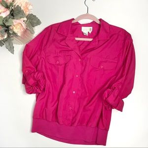 Vintage Hot Pink Button Down Shirt